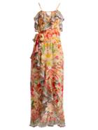 Matchesfashion.com Camilla - Kimono Kisses Print Silk Midi Dress - Womens - Yellow Print