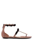 Samuele Failli Scarlet Pompom-embellished Suede Sandals