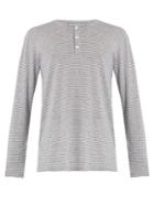 Onia Miles Striped Linen-blend Henley Top