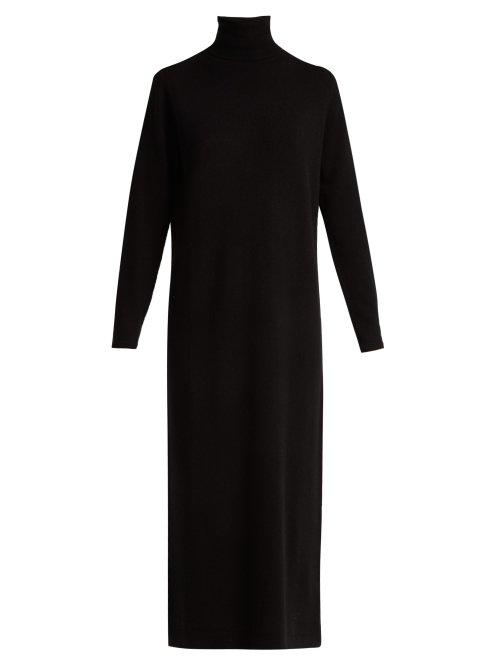 Matchesfashion.com Allude - Roll Neck Wool And Cashmere Blend Dress - Womens - Black