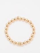 Sydney Evan - Evil Eye Diamond & 14kt Gold Beaded Bracelet - Womens - Gold