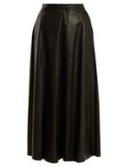 Mm6 By Maison Margiela Pleated Faux-leather Skirt