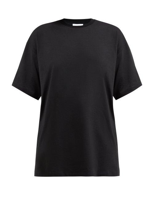 Matchesfashion.com Raey - Longline Heavy Cotton Jersey T Shirt - Womens - Black