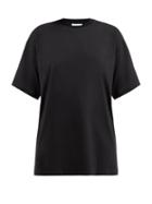 Matchesfashion.com Raey - Longline Heavy Cotton Jersey T Shirt - Womens - Black