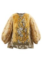 Biyan - Jadinne Embellished Floral-cloqu Top - Womens - Khaki Multi