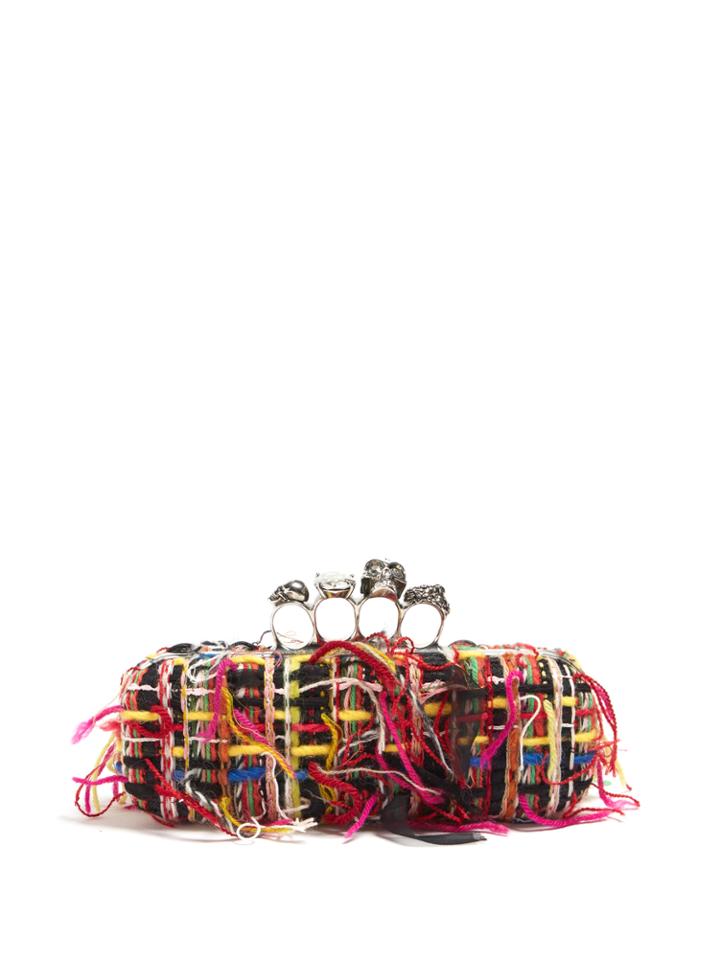 Alexander Mcqueen Tweed Knuckle Clutch