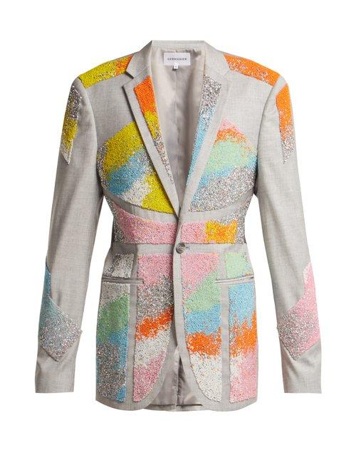 Matchesfashion.com Germanier - Bead Embellished Twill Blazer - Womens - Multi