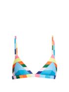 Mara Hoffman Vela Rainbow-stripe Print Triangle Bikini Top