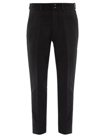 Tom Ford - Brushed-cotton Trousers - Mens - Black