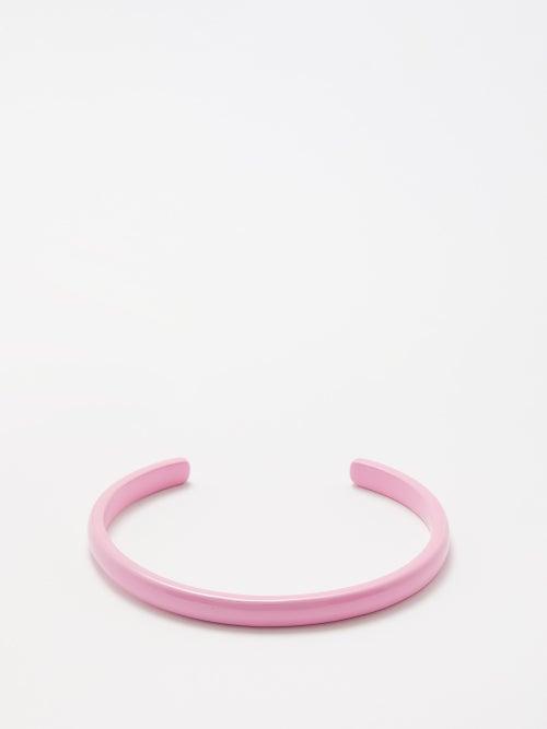 Joolz By Martha Calvo - Logo-engraved Enamel Bangle - Womens - Pink