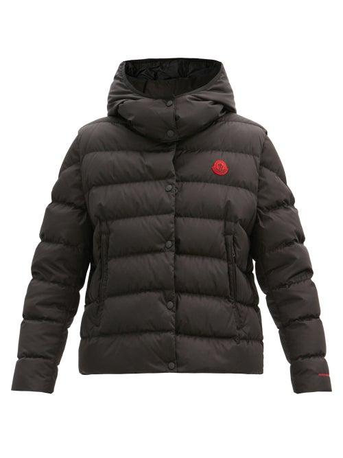 Ladies Rtw Moncler - Hooded Recycled-fibre Quilted Down Jacket - Womens - Black