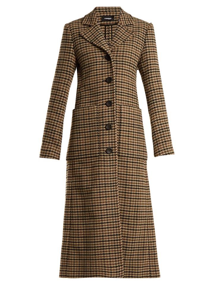 Kwaidan Editions Miles Hound's-tooth Wool-blend Coat