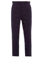 Matchesfashion.com Raey - Tapered Leg Boiled Wool Trousers - Mens - Navy