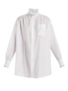 Sonia Rykiel Lace-trimmed Striped-cotton Shirt