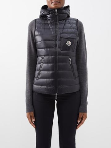 Moncler - Glyco Quilted Down Hooded Gilet - Womens - Black