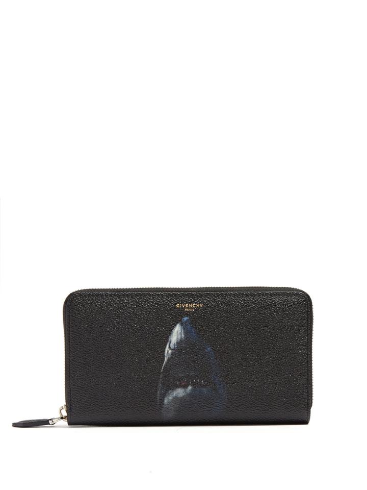 Givenchy Shark-print Zip-around Leather Wallet