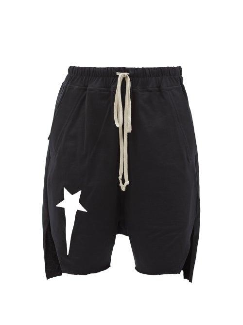 Rick Owens - X Champion Logo-embroidered Cotton-jersey Shorts - Womens - Black