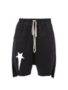 Rick Owens - X Champion Logo-embroidered Cotton-jersey Shorts - Womens - Black