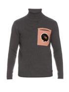 Fendi Shearling-pocket Roll-neck Wool Sweater