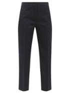 Ladies Rtw Jil Sander - Tailored Cropped Wool-gabardine Trousers - Womens - Navy