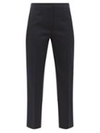 Ladies Rtw Jil Sander - Tailored Cropped Wool-gabardine Trousers - Womens - Navy
