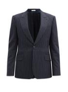 Matchesfashion.com Alexander Mcqueen - Pinstriped Single-breasted Wool Jacket - Mens - Navy White