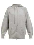 Matchesfashion.com Barrie - Lace Stitched Cashmere Hooded Sweatshirt - Womens - Grey