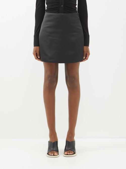 Proenza Schouler White Label - Satin Mini Skirt - Womens - Black