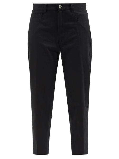 Albus Lumen - Relaxed-leg Cotton Cropped Trousers - Womens - Black
