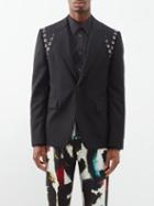 Alexander Mcqueen - Rivet-shoulder Single-breasted Jacket - Mens - Black