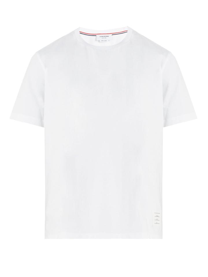 Thom Browne Stripe-trim Cotton Jersey T-shirt
