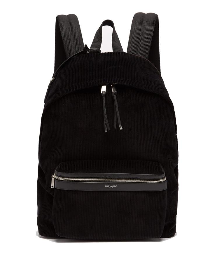 Saint Laurent City Velvet-corduroy Backpack