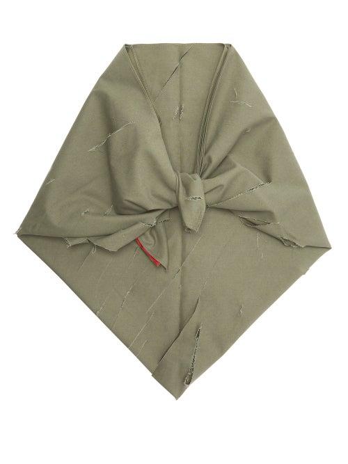 Matchesfashion.com Art School - Distressed Cotton Headscarf - Womens - Khaki