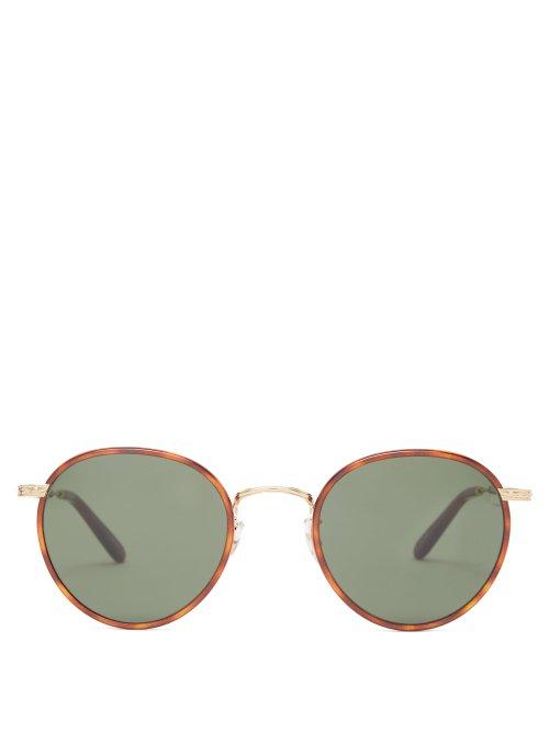 Matchesfashion.com Garrett Leight - Wilson 49 Round Acetate And Metal Sunglasses - Mens - Yellow