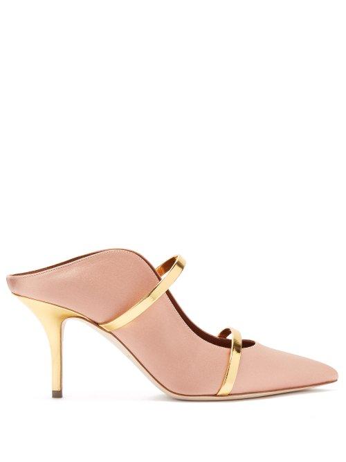 Matchesfashion.com Malone Souliers By Roy Luwolt - Maureen Satin Mules - Womens - Nude
