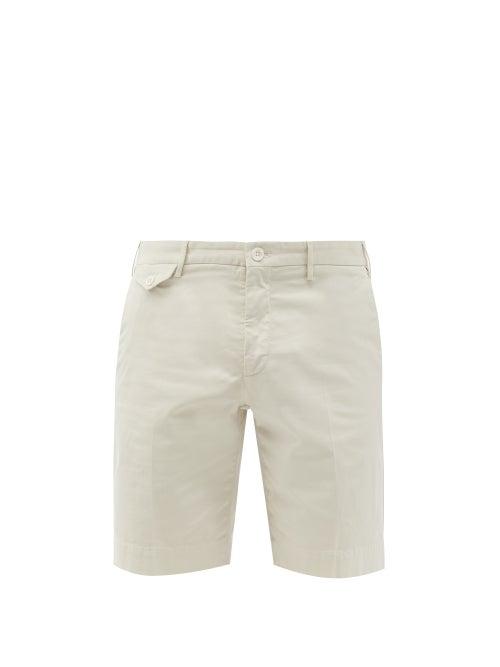 Matchesfashion.com Incotex - Royal Batavia Cotton-blend Twill Chino Shorts - Mens - Cream