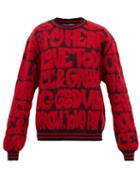 Dolce & Gabbana - Graffiti-jacquard Sweater - Mens - Black Red