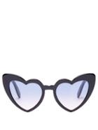 Matchesfashion.com Saint Laurent - Loulou Heart Shaped Sunglasses - Womens - Purple