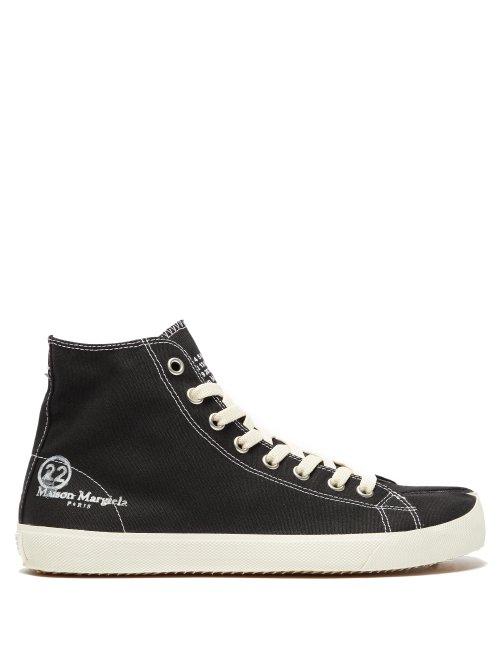 Matchesfashion.com Maison Margiela - Tabi Split Toe Canvas Trainers - Mens - Black