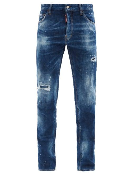 Dsquared2 - Cool Guy Distressed Slim-leg Jeans - Mens - Navy