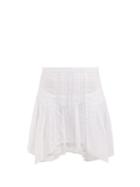 Matchesfashion.com Isabel Marant Toile - Akala Lace Trimmed Cotton Mini Skirt - Womens - White
