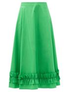 Matchesfashion.com Molly Goddard - Morgan Frilled Cotton Midi Skirt - Womens - Green