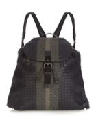 Bottega Veneta Tri-colour Intrecciato Leather Backpack