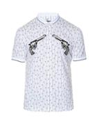 Dolce & Gabbana Gun-embroidered Appliqu Cotton Polo Shirt