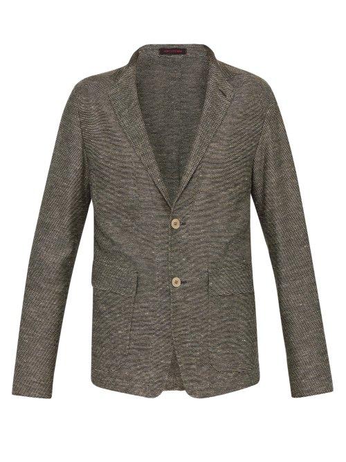 Matchesfashion.com The Gigi - Starman Cotton And Linen Blend Blazer - Mens - Brown