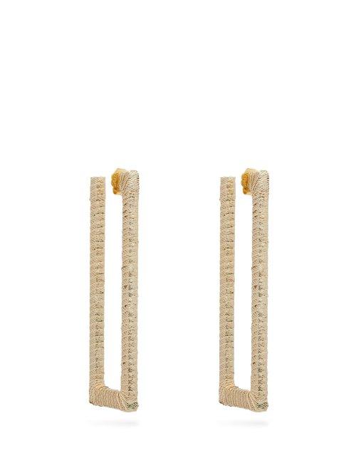 Matchesfashion.com Rebecca De Ravenel - Geo Cord Hoop Earrings - Womens - Gold