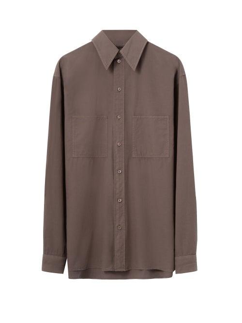 Lemaire - Patch-pocket Poplin Shirt - Mens - Brown