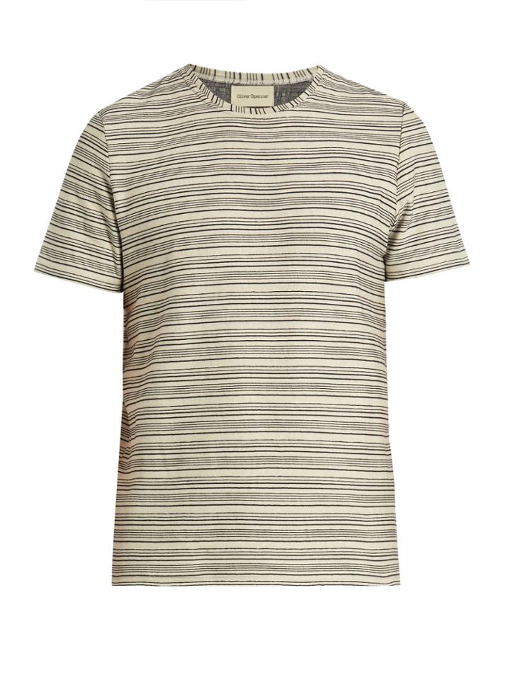 Oliver Spencer Conduit Multi-striped Cotton-jersey T-shirt