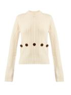 Matchesfashion.com Joseph - Ribbed Knit Button Sweater - Womens - Cream