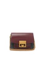 Matchesfashion.com Givenchy - Gv3 Mini Suede And Leather Cross Body Bag - Womens - Burgundy Multi